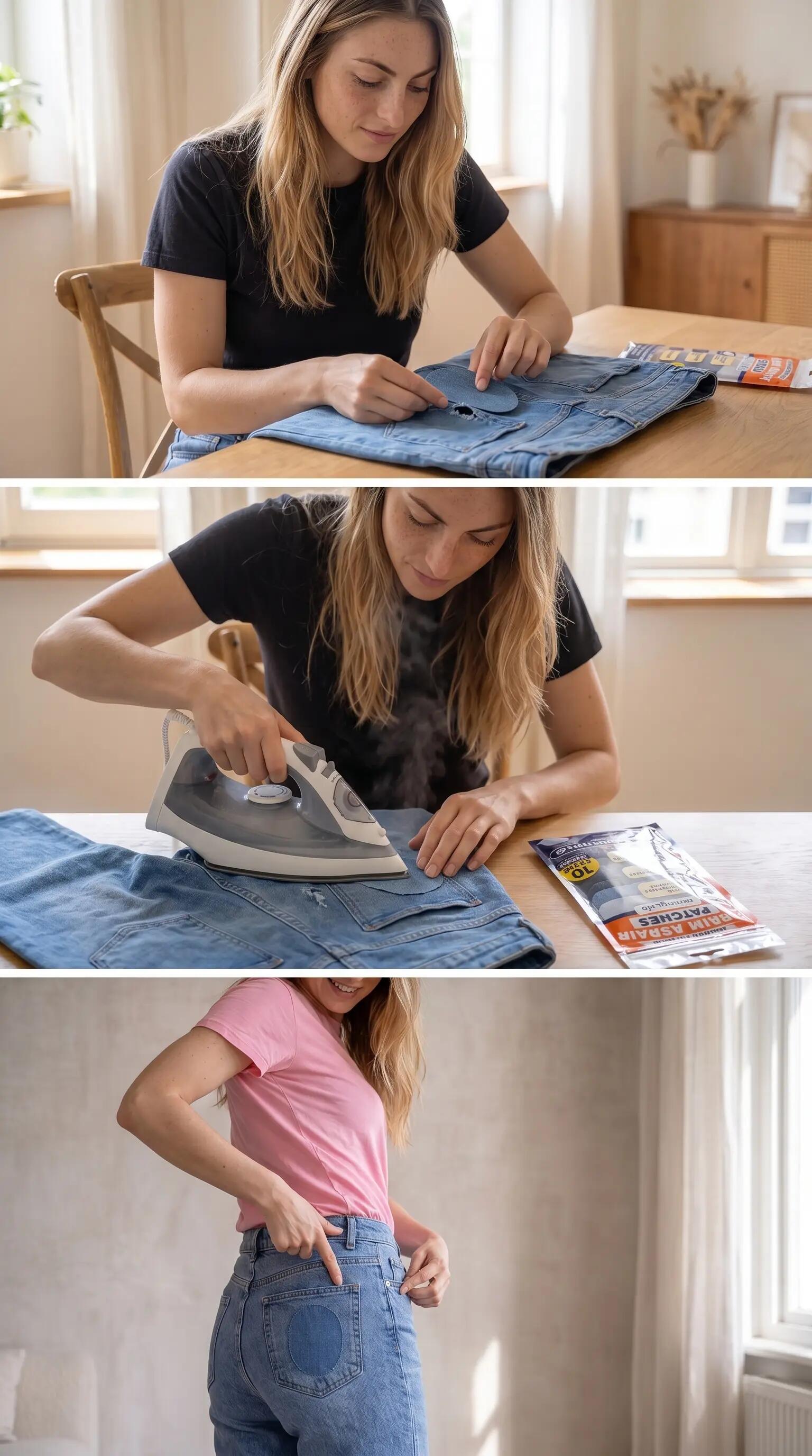 Toppe Termoadesive in Denim per Jeans, 10 pz, Resistenti al Lavaggio 10/13