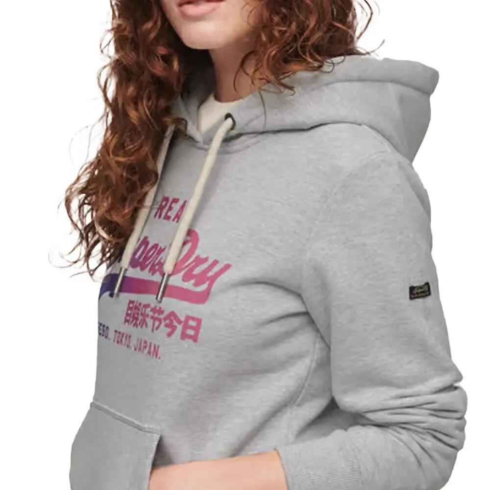 Sweat à Capuche Gris Femme Superdry Tonal Vl Graphic 3/3