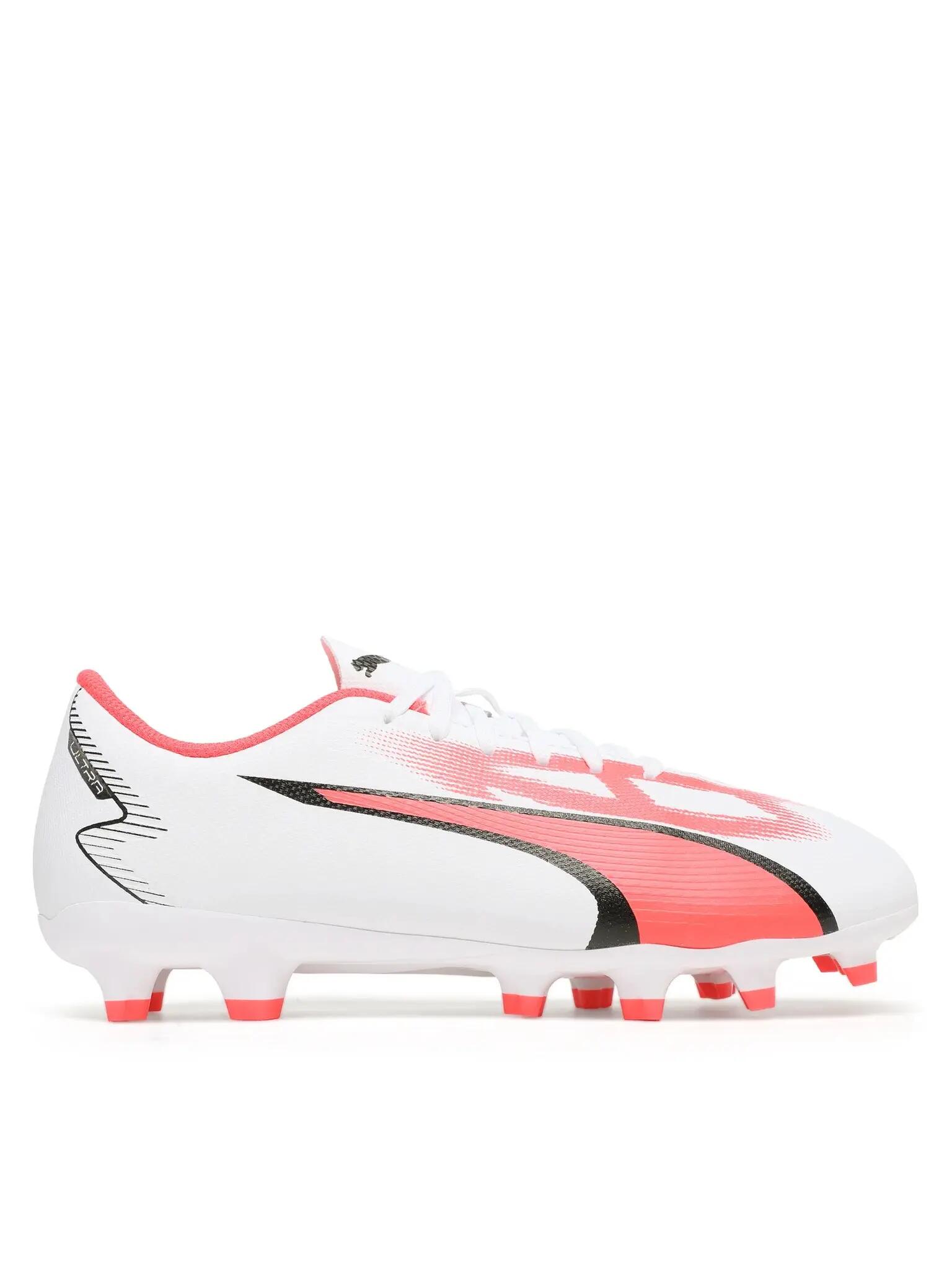 Scarpe da calcio ULTRA PLAY FG/AG da ragazzi PUMA White Black Fire Orchid Red 7/7