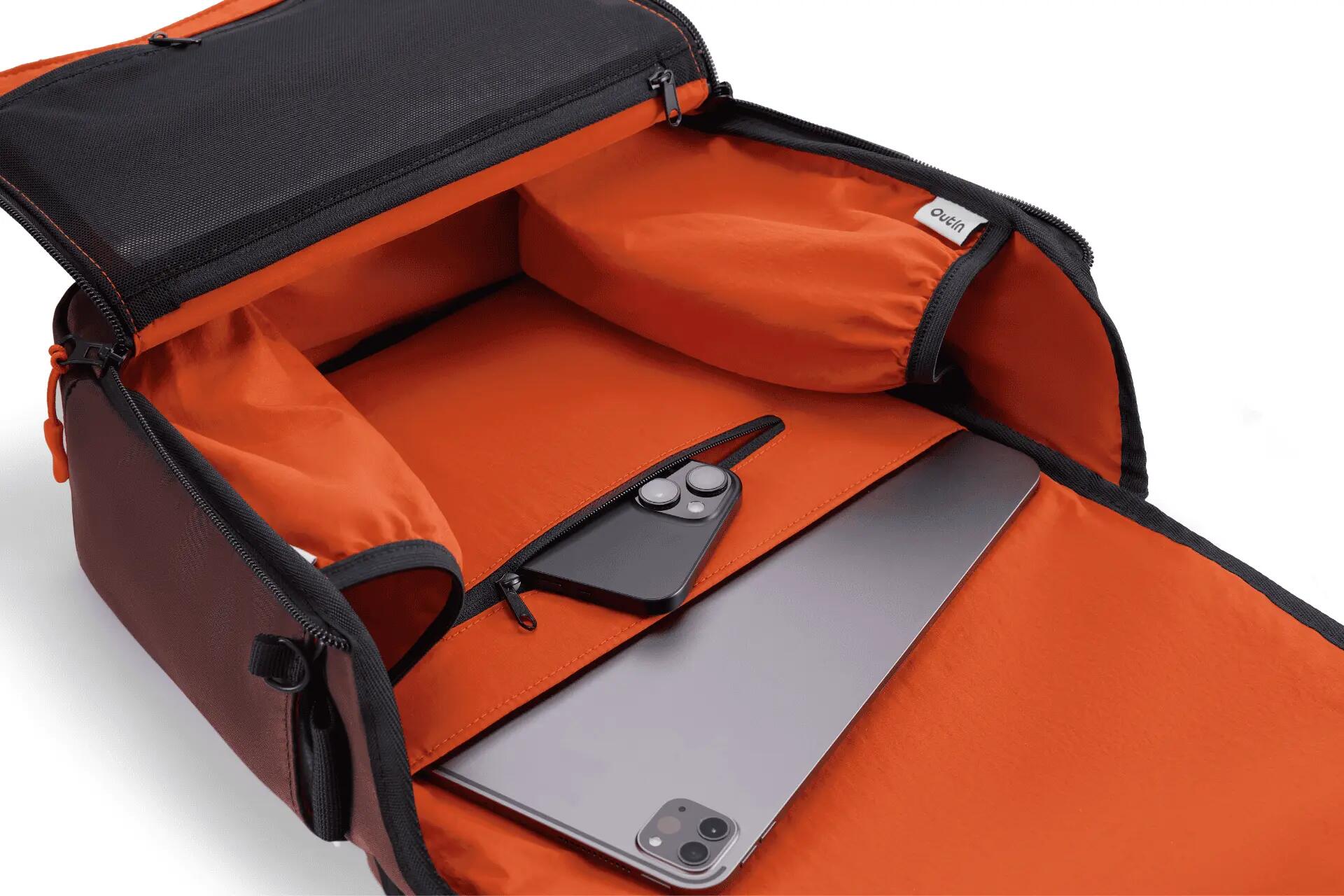 Outin Flex Messenger bolsa bandolera resistente al agua, marrón cálido 6/7