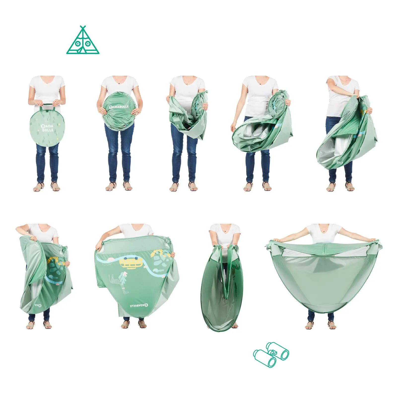 Tienda Anti-UV UPF 50+  para dos niños - Verde 4/7
