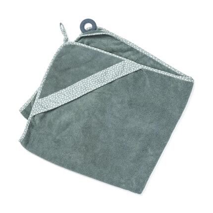 Cape serviette de Bain bébé coton biologique OekoTex - Dry'n Play - Blanc