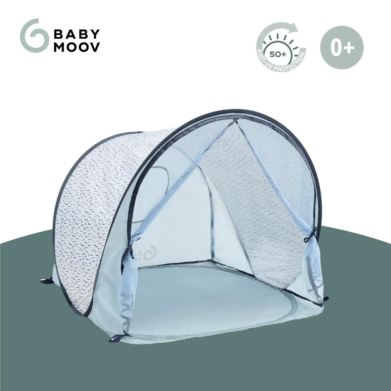 Tente anti-uv abri de plage bébé enfant moustiquaire - Vague Bleu 3/7
