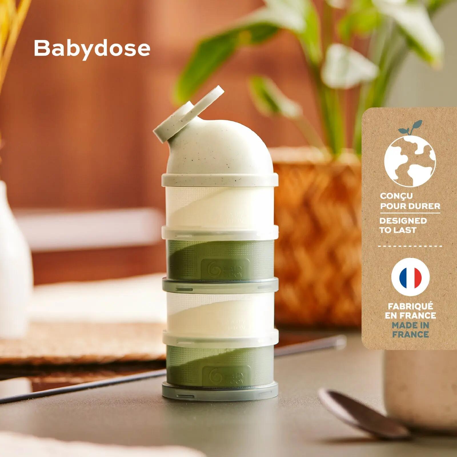 Milchpulverportionierer 4 Fächer Babydose Grün 2/7