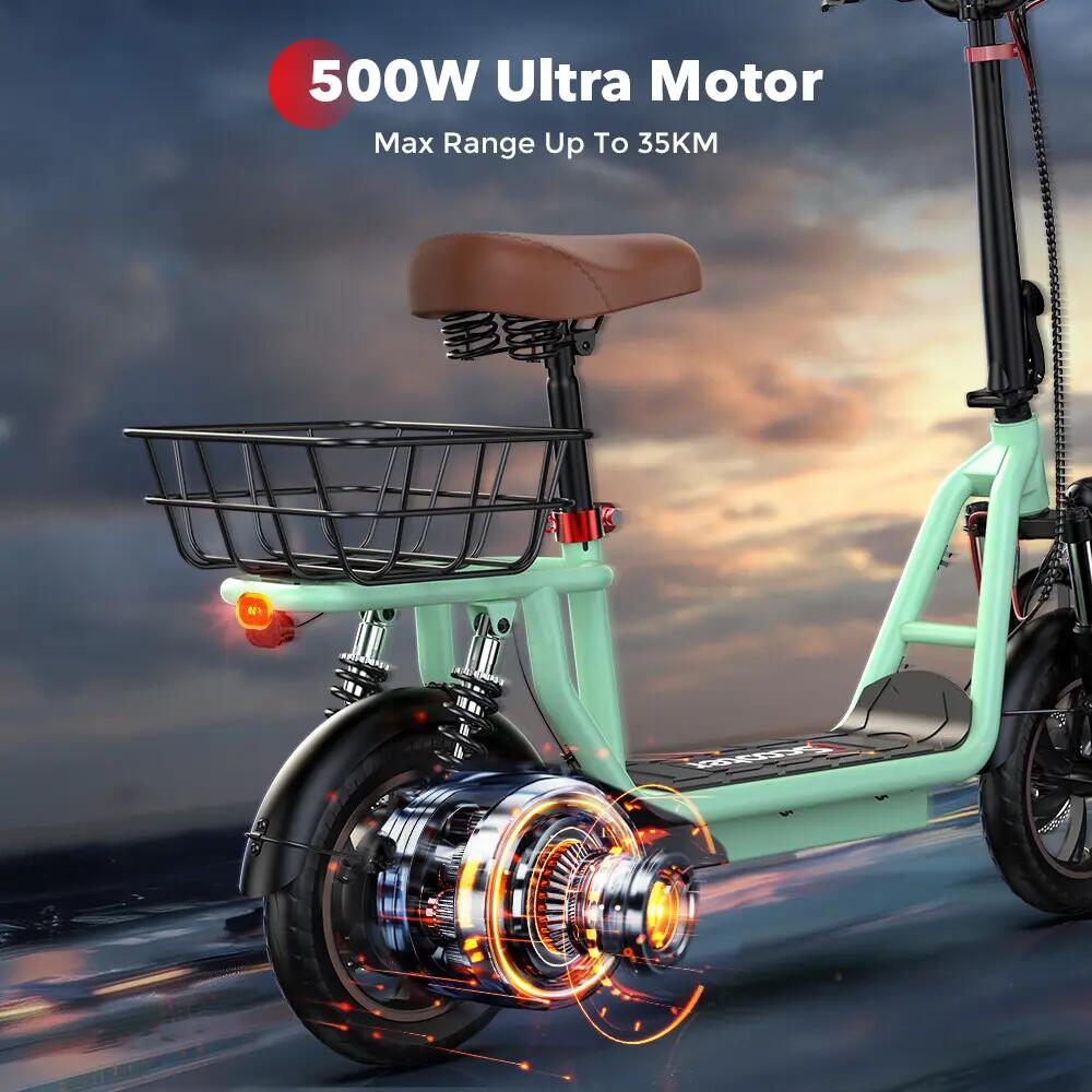 iScooter i12 patinete eléctrico 25 km/h, asiento, cesta y autonomía 35 km 6/13