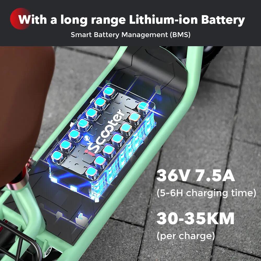 iScooter i12 patinete eléctrico 25 km/h, asiento, cesta y autonomía 35 km 4/13