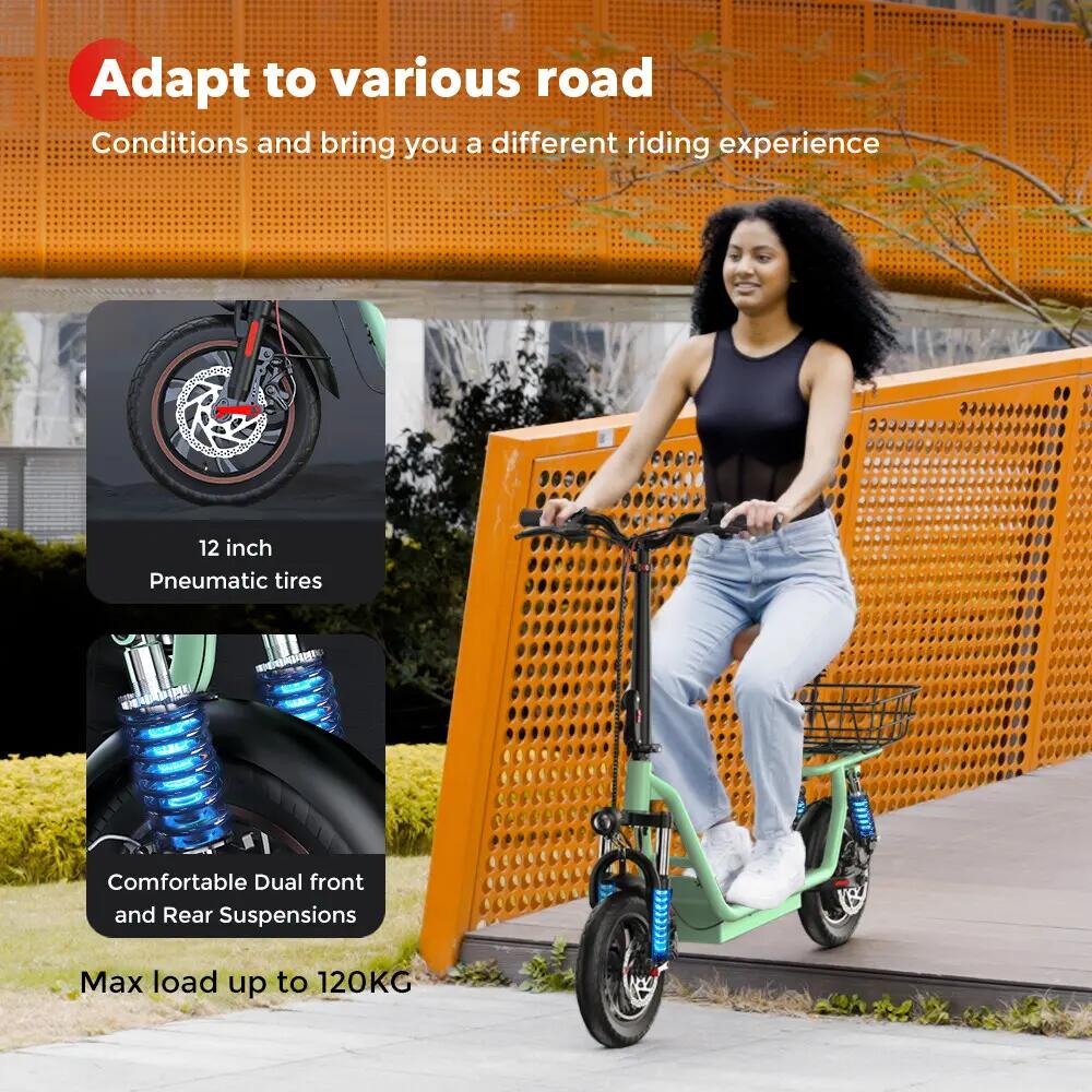 iScooter i12 patinete eléctrico 25 km/h, asiento, cesta y autonomía 35 km 10/13