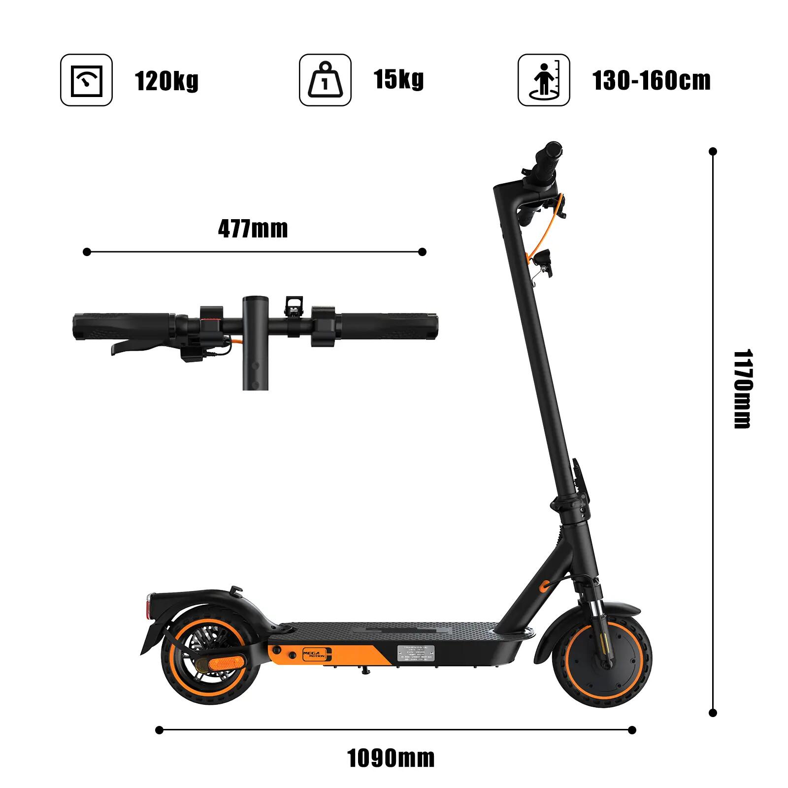 Elektrischer Scooter 400W 8,5" 36V 7,8Ah Akku EV85F 2/7