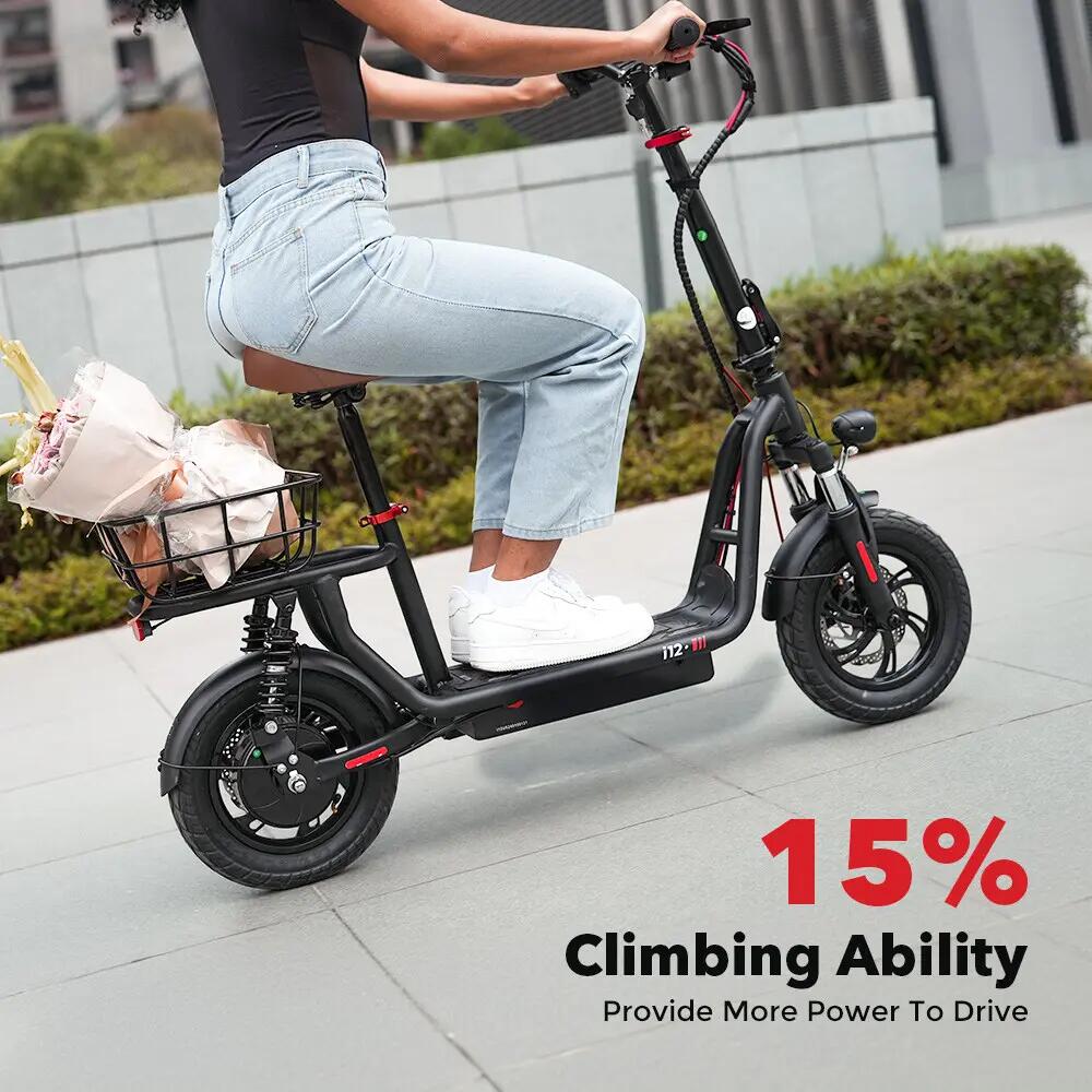 iScooter i12 patinete eléctrico 25 km/h, asiento, cesta y autonomía 35 km 5/11