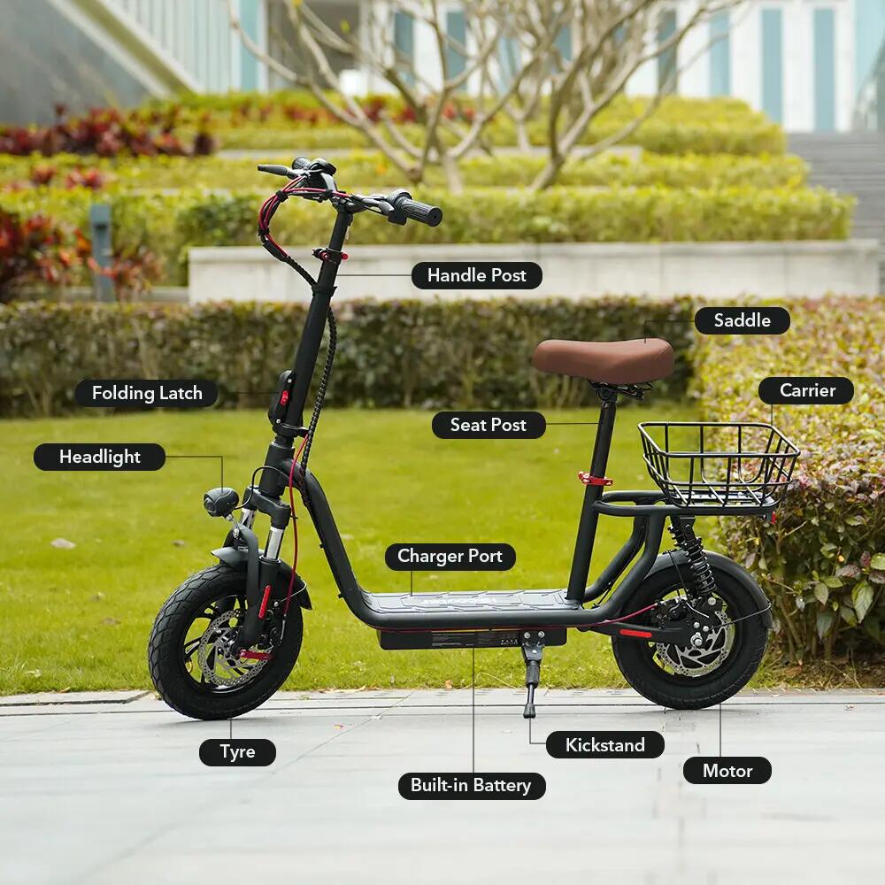 iScooter i12 patinete eléctrico 25 km/h, asiento, cesta y autonomía 35 km 11/11