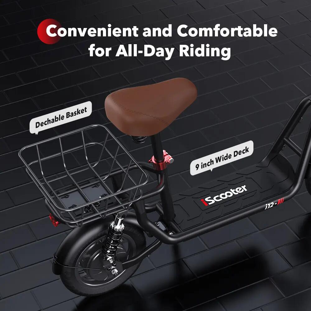 iScooter i12 patinete eléctrico 25 km/h, asiento, cesta y autonomía 35 km 9/11