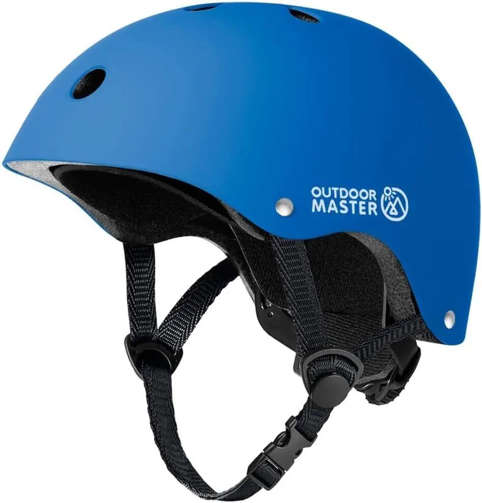 OutdoorMaster Kids Bike Helmet Adjustable Multi-Sport Skateboard Blue S