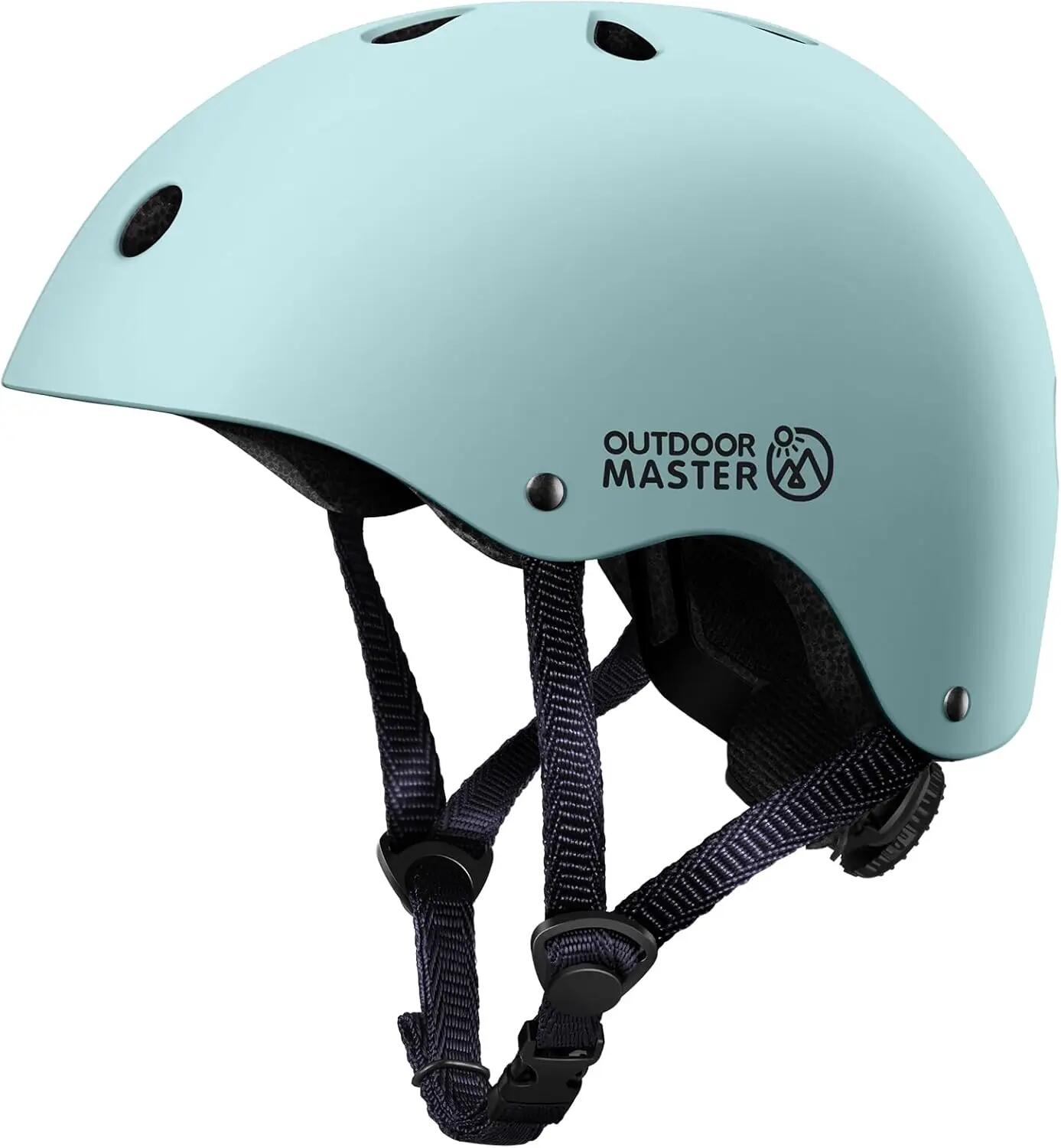 OutdoorMaster Kids Bike Helmet Adjustable Multi-Sport Skateboard Mint Green L