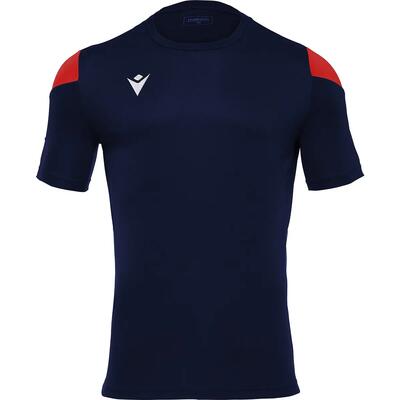 Shirt - voetbal - heren - macron polis - ademend, mesh inzetten - rood/wit
