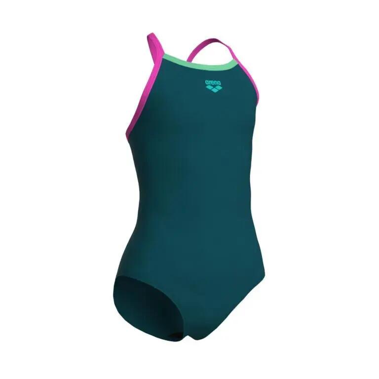 Costume da bagno intero ragazza Arena Solid Light Drop 2/4
