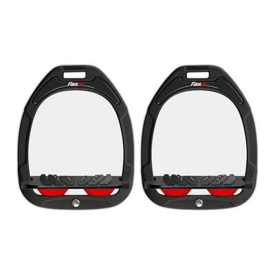 Aluminium steigertjes ingelost grip zwart/zwart/rood flex-on