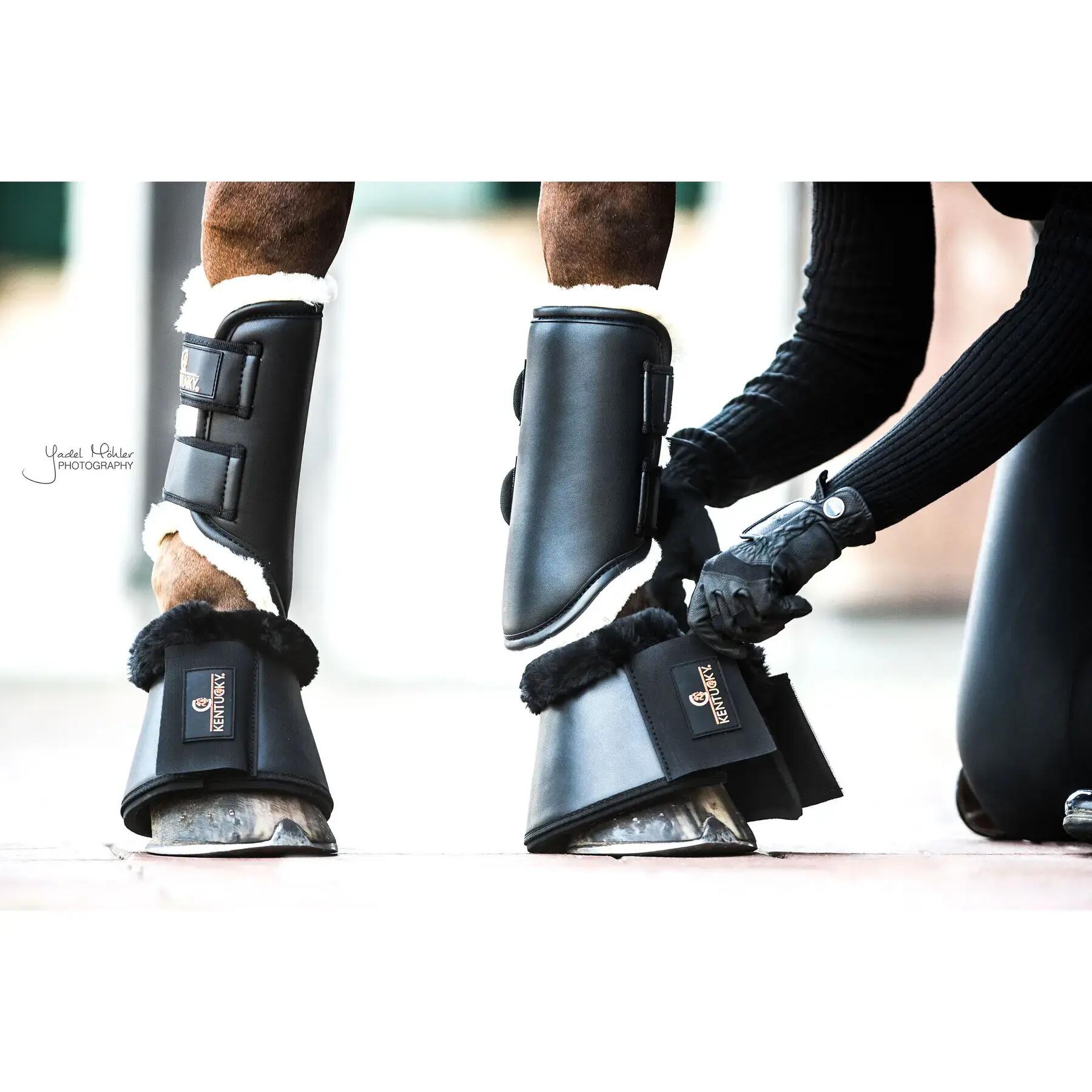 Protectores para caballo de cuero abiertos delanteros Kentucky Turnout 3/3