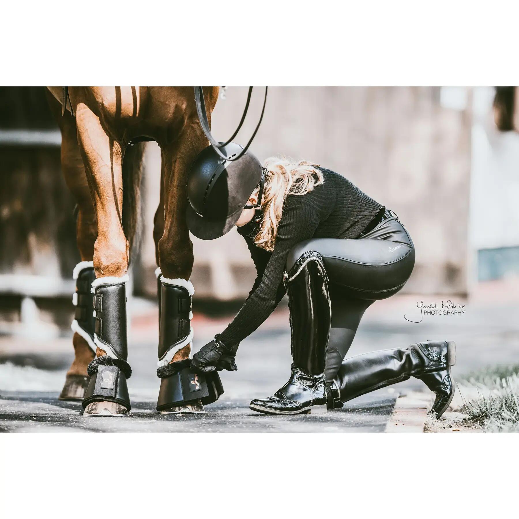 Protectores para caballo de cuero abiertos delanteros Kentucky Turnout 2/3