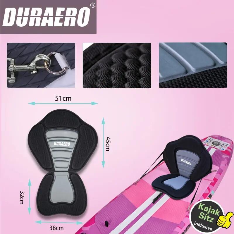 DURAERO 2-in-1-SUP/Kajak, 330×76×15 cm, 150 kg, Farbe Pink 7/7