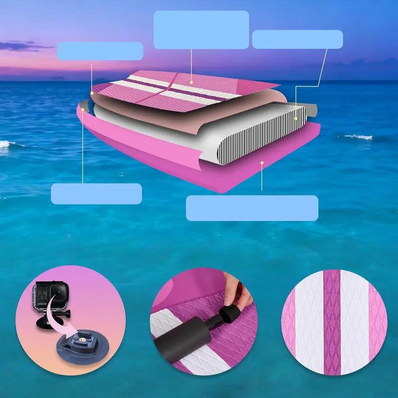 DURAERO 2-in-1-SUP/Kajak, 330×76×15 cm, 150 kg, Farbe Pink 5/7