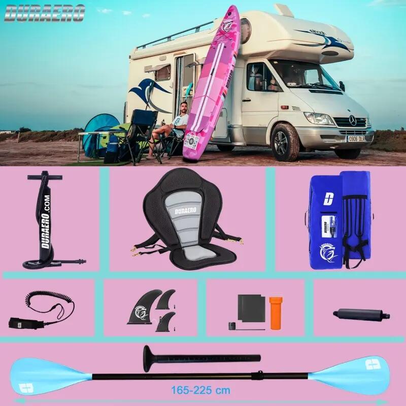 DURAERO 2-in-1-SUP/Kajak, 330×76×15 cm, 150 kg, Farbe Pink 3/7