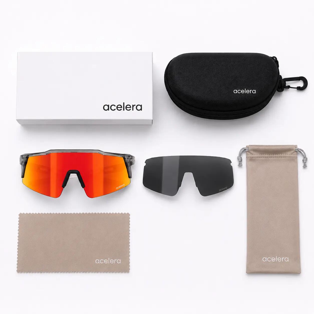 Pro Lunettes de vélo photochromiques & polarisées – 2 verres – Gris 2/5