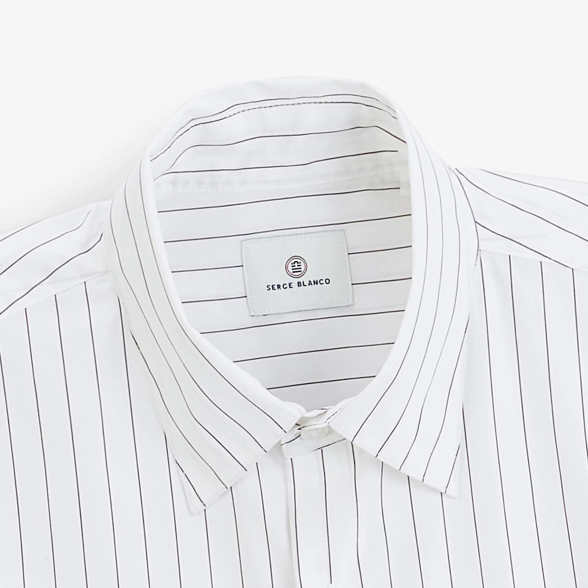 Camicia a maniche lunghe in cotone a righe 3/4