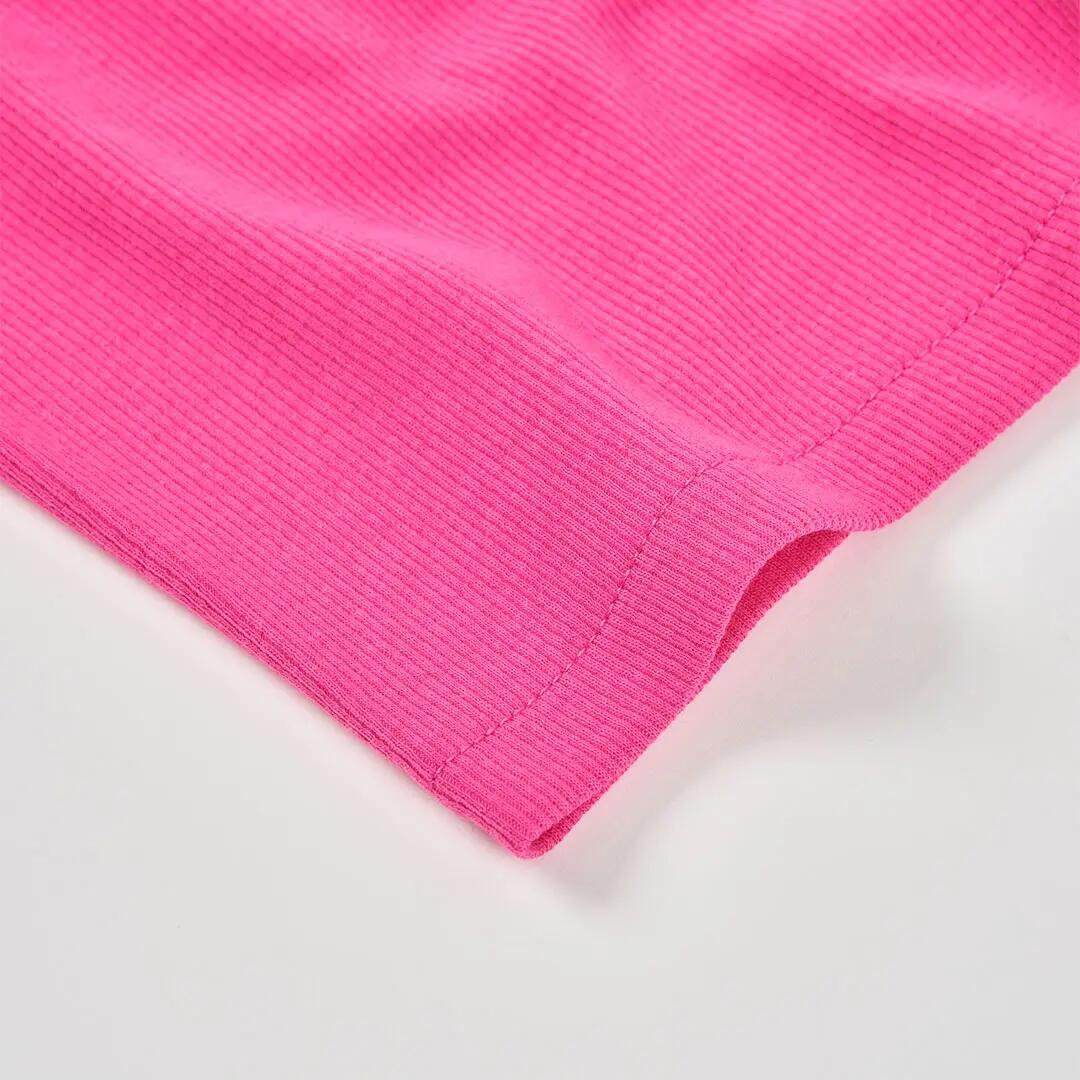 Short de canalé para niña con cordón ajustable rosa 4/4