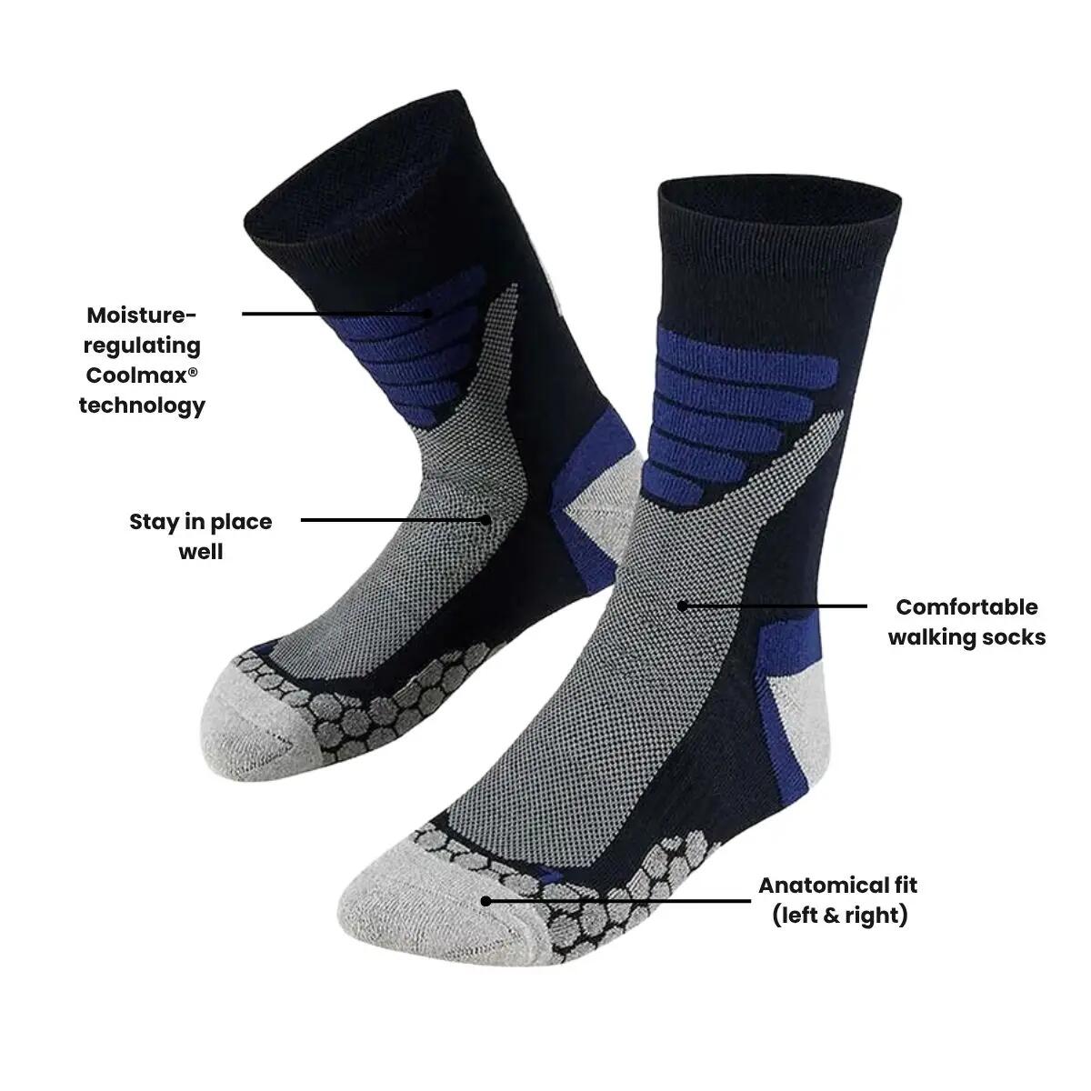 Skarpety trekkingowe Coolmax® do łydki 4 pary – Niebieski 2/6