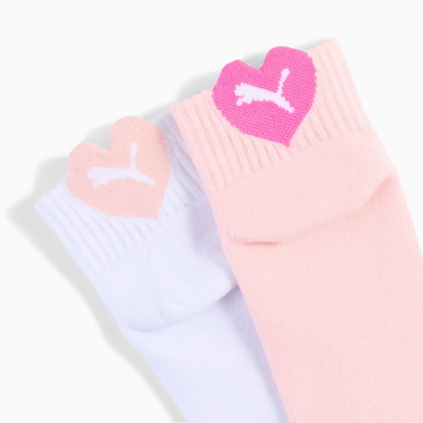 Meias infantis Puma KIDS HEART LOGO QUARTER 2-PACK 2/3