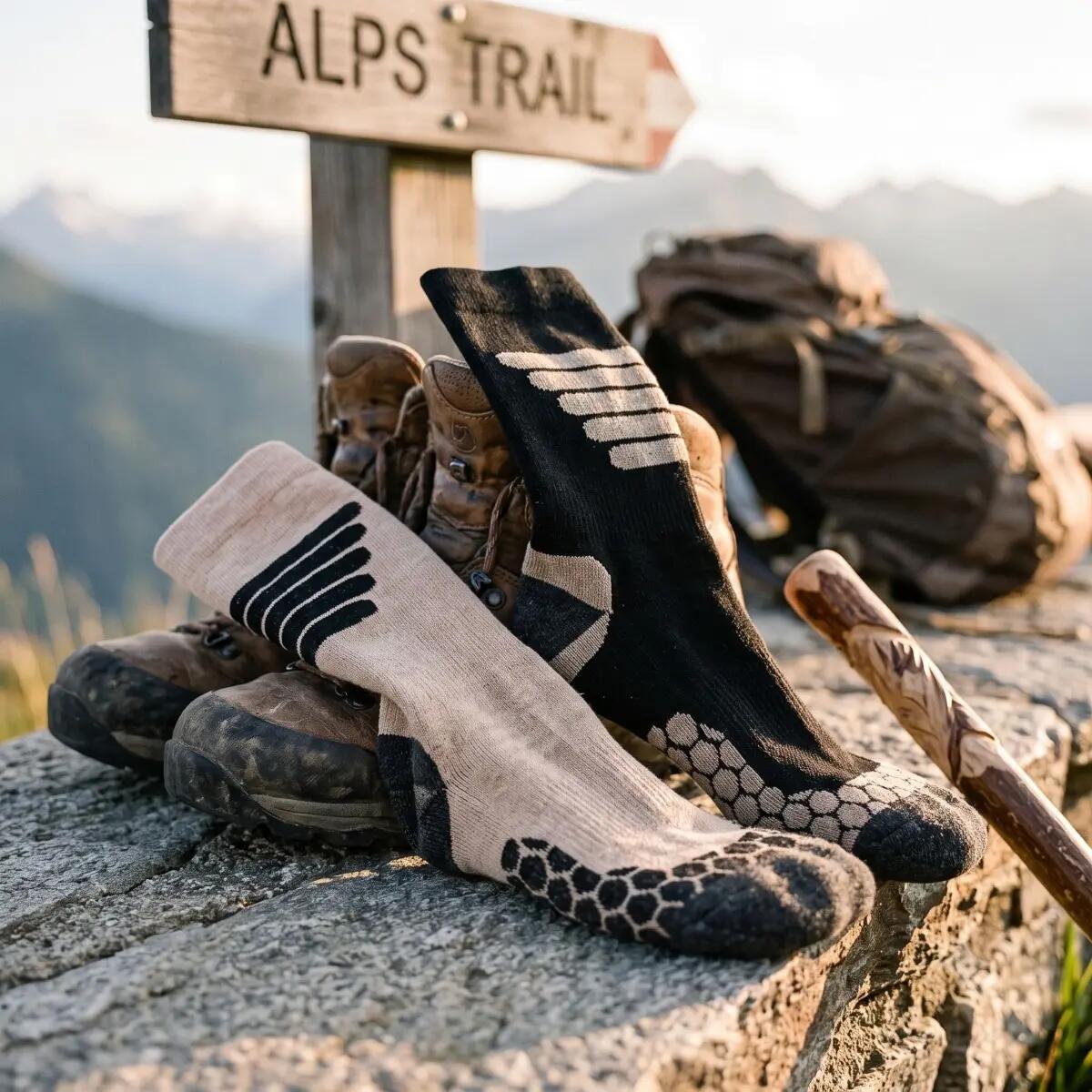 Skarpety trekkingowe Coolmax® do łydki 4 pary – Beżowy 3/6