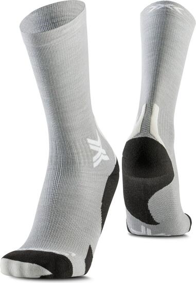 X-Socks Run Discover Merino Crew Socks Grey/Light Sand