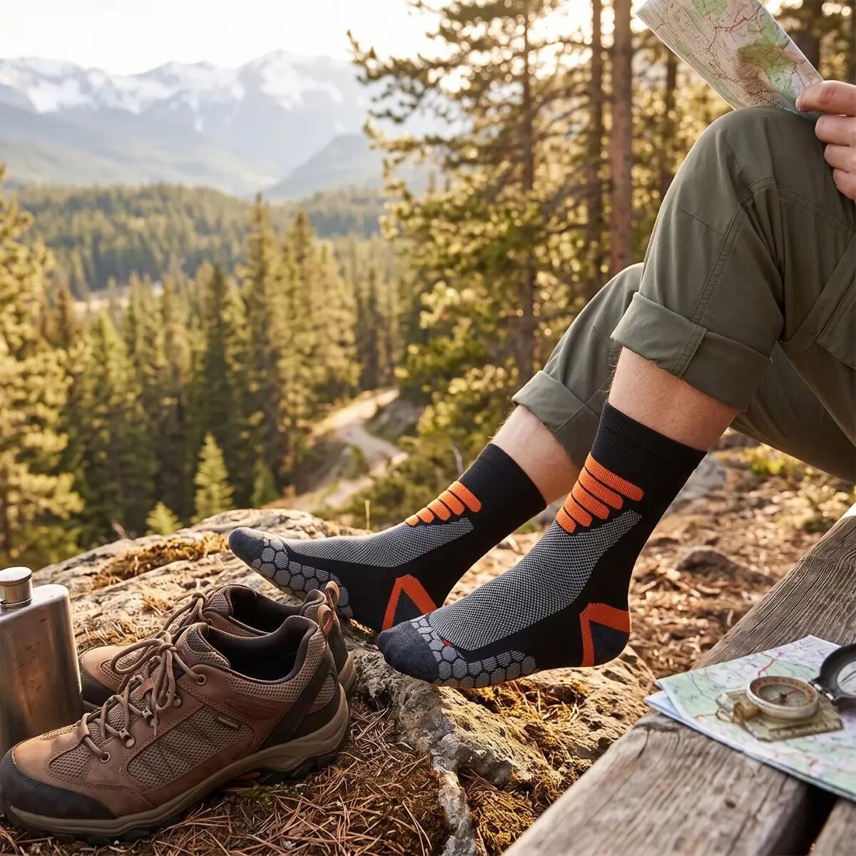 Skarpety trekkingowe Coolmax® do łydki 4 pary – Zielony 3/7