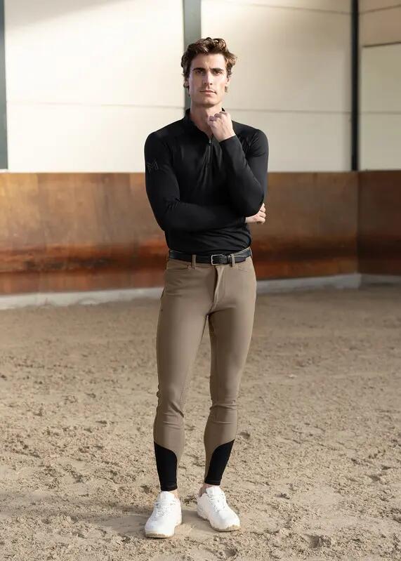Pantalón Hombre Equitación Maximilian Performance Full Grip Nougat 5/6