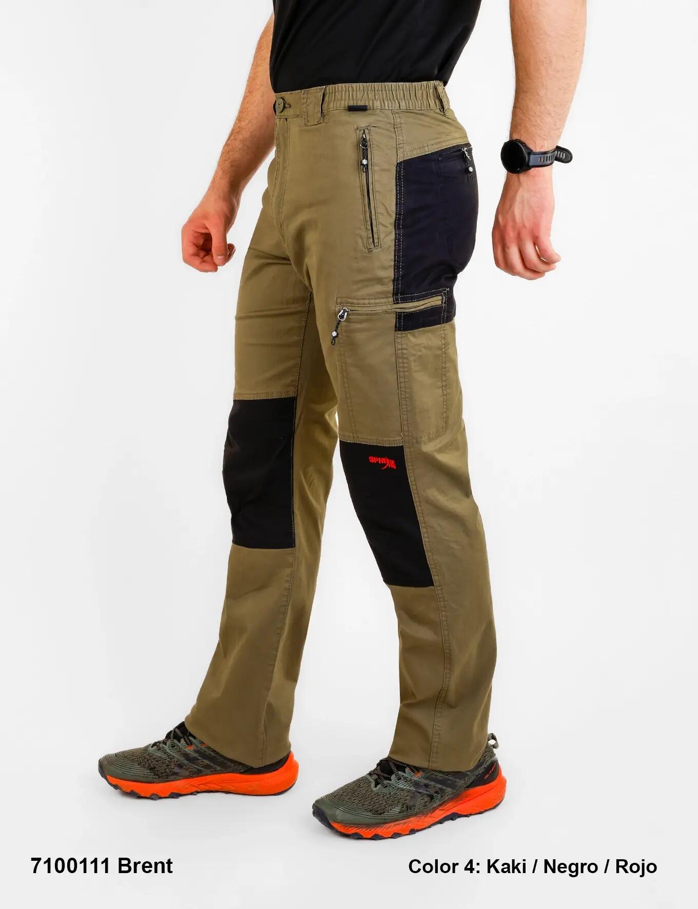 Pantalón de senderismo hombre - elástico, cargo - kaki/negro 3/3
