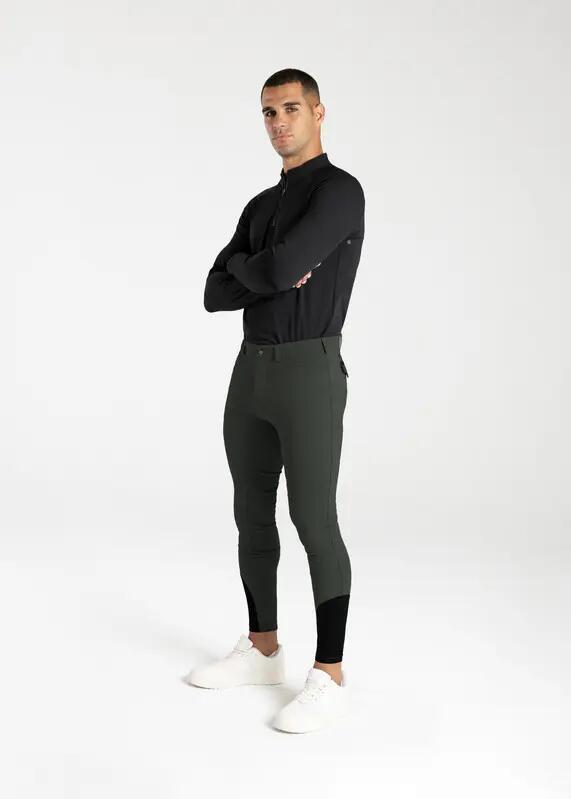 Pantalón Hombre Equitación Maximilian Performance Full Grip Verde Cazador 6/7