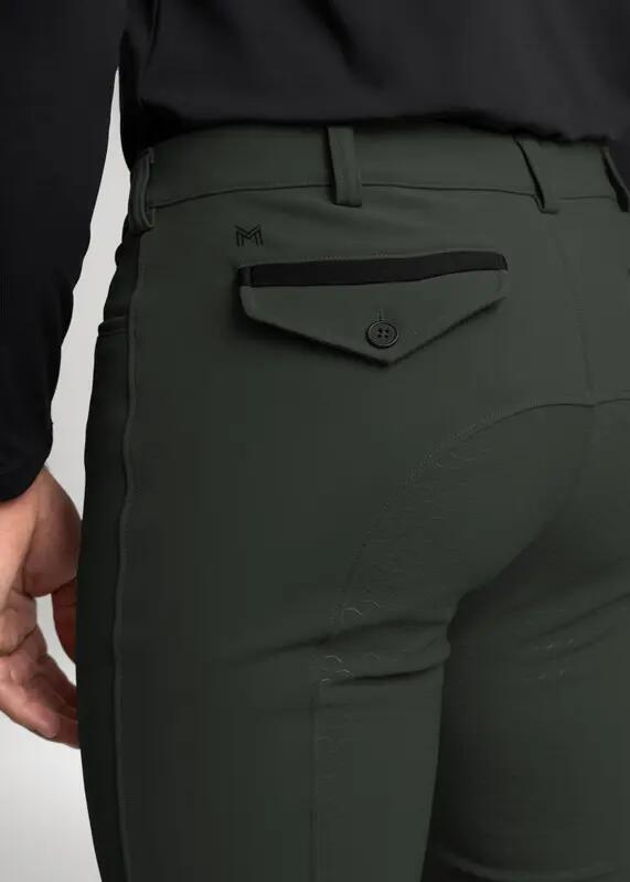 Pantalón Hombre Equitación Maximilian Performance Full Grip Verde Cazador 5/7