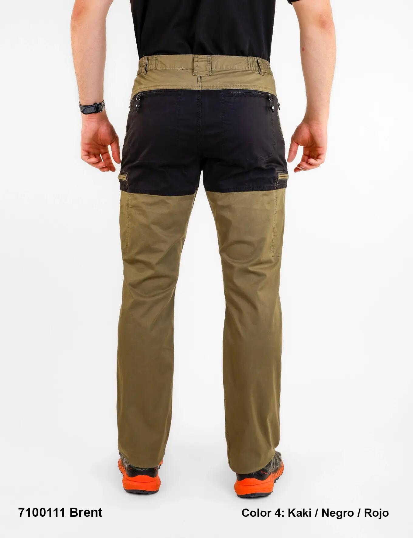 Pantalón de senderismo hombre - elástico, cargo - kaki/negro 2/3