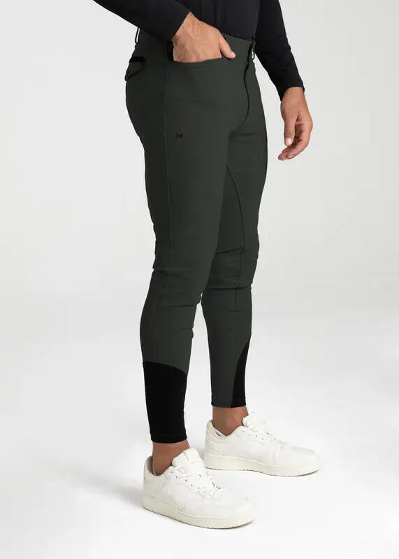 Pantalón Hombre Equitación Maximilian Performance Full Grip Verde Cazador 3/7