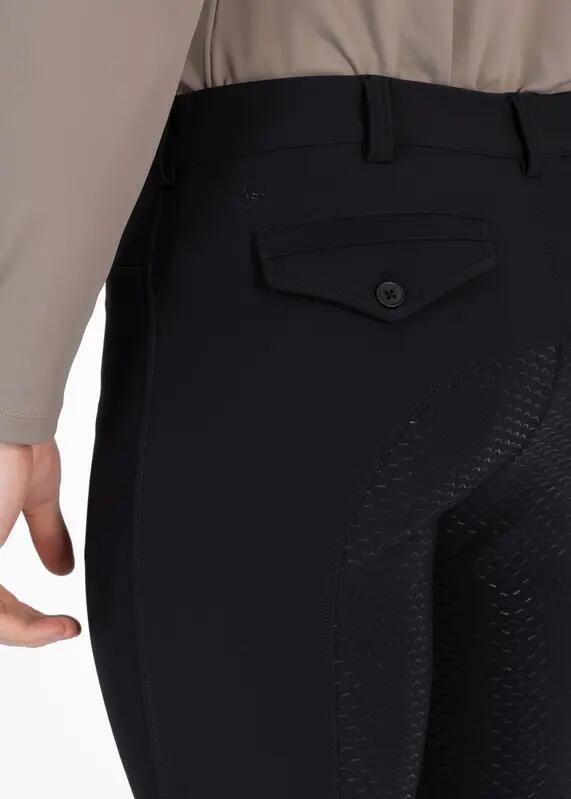 Pantalón Hombre Equitación Maximilian Performance Full Grip Negro 5/7