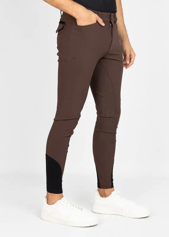 Pantalón Hombre Equitación Maximilian Performance Full Grip Chocolate 3/6