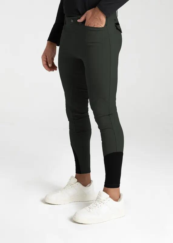 Pantalón Hombre Equitación Maximilian Performance Full Grip Verde Cazador 2/7