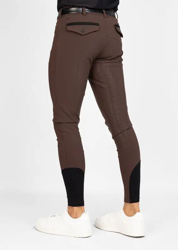 Pantalón Hombre Equitación Maximilian Performance Full Grip Chocolate 2/6