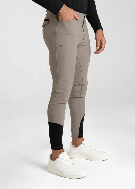 Pantalón Hombre Equitación Maximilian Performance Full Grip Topo 3/7
