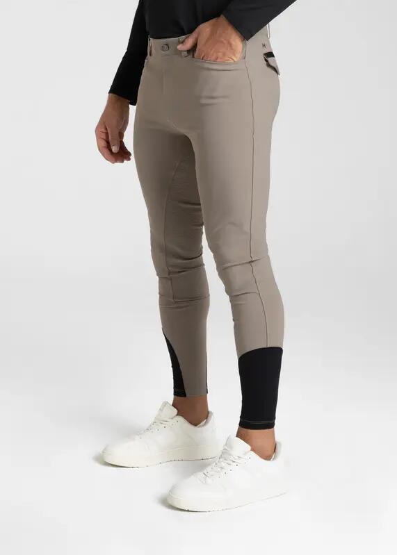 Pantalón Hombre Equitación Maximilian Performance Full Grip Topo 2/7