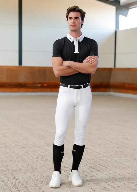 Pantalón Hombre Equitación Maximilian Performance Full Grip Blanco 5/6