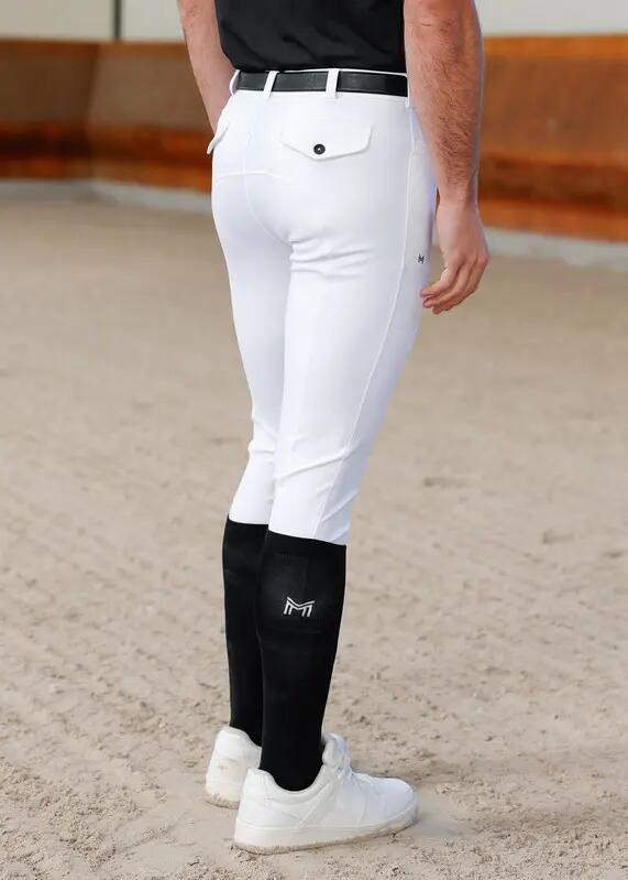 Pantalón Hombre Equitación Maximilian Performance Full Grip Blanco 4/6