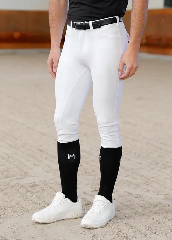 Pantalón Hombre Equitación Maximilian Performance Full Grip Blanco 3/6