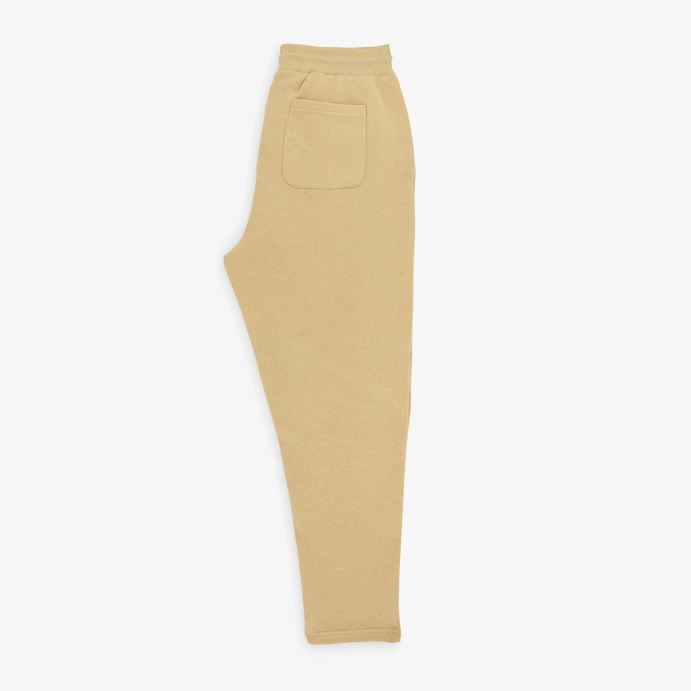 Pantaloni da jogging Paolo in cotone garzato beige 2/3
