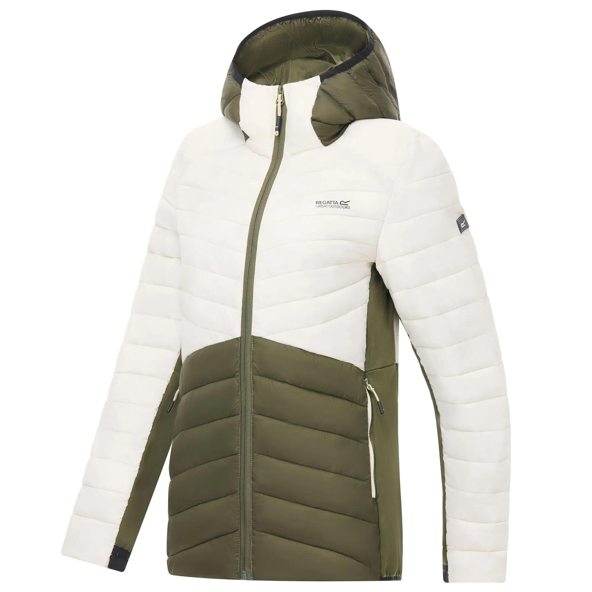 Giacca ibrida da donna con cappuccio in pelle 9/12